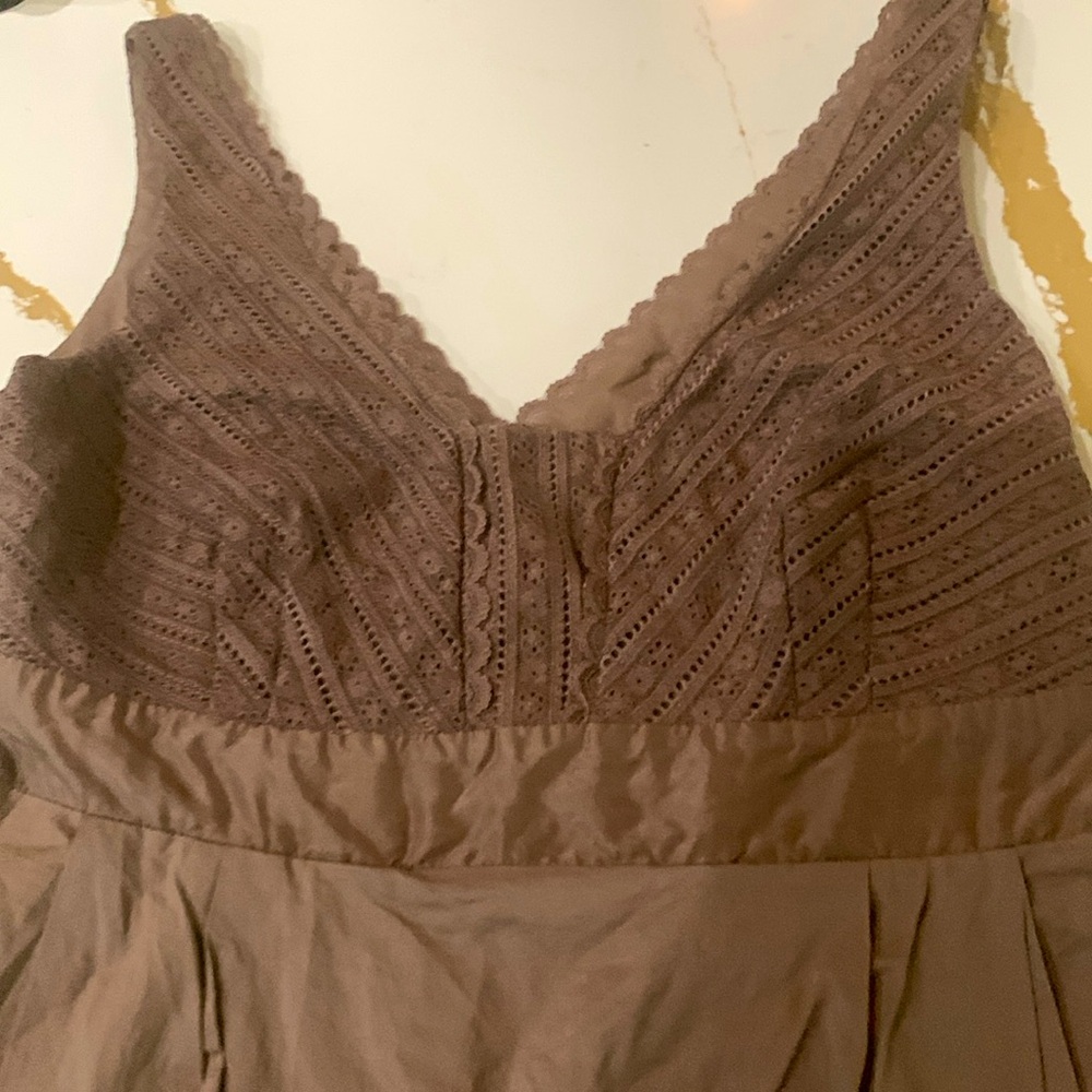 Sleeveless Lace V-Neck Brown Women's Dress Sz 8 Moulinette Soeurs